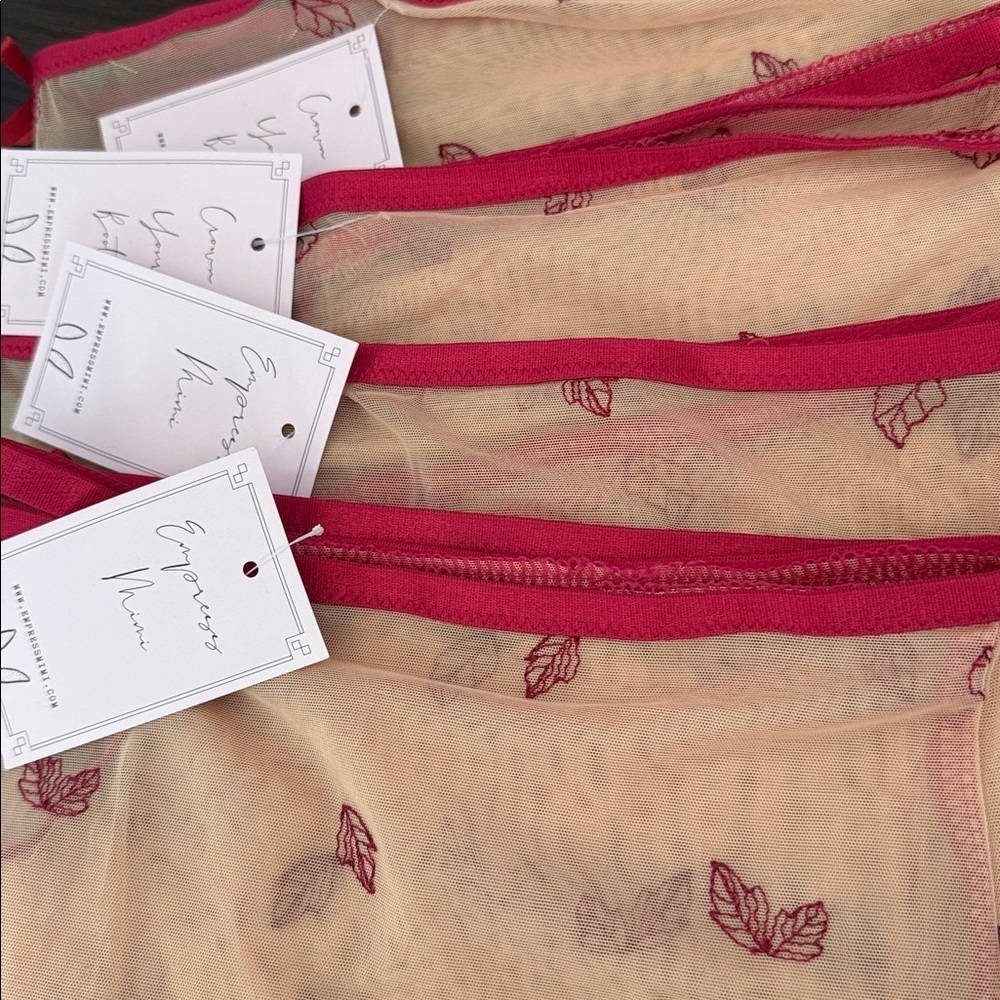 EmpressMimi Floral Lace Panties - Red and Cream 4pcs Boutique Quality